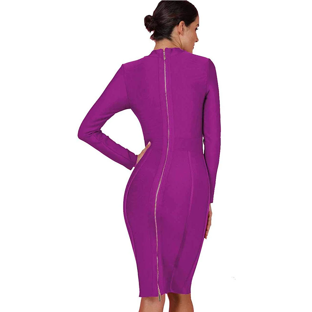 Женское вечернее Бандажное платье Maketina фиолетовое облегающее с круглым вырезом