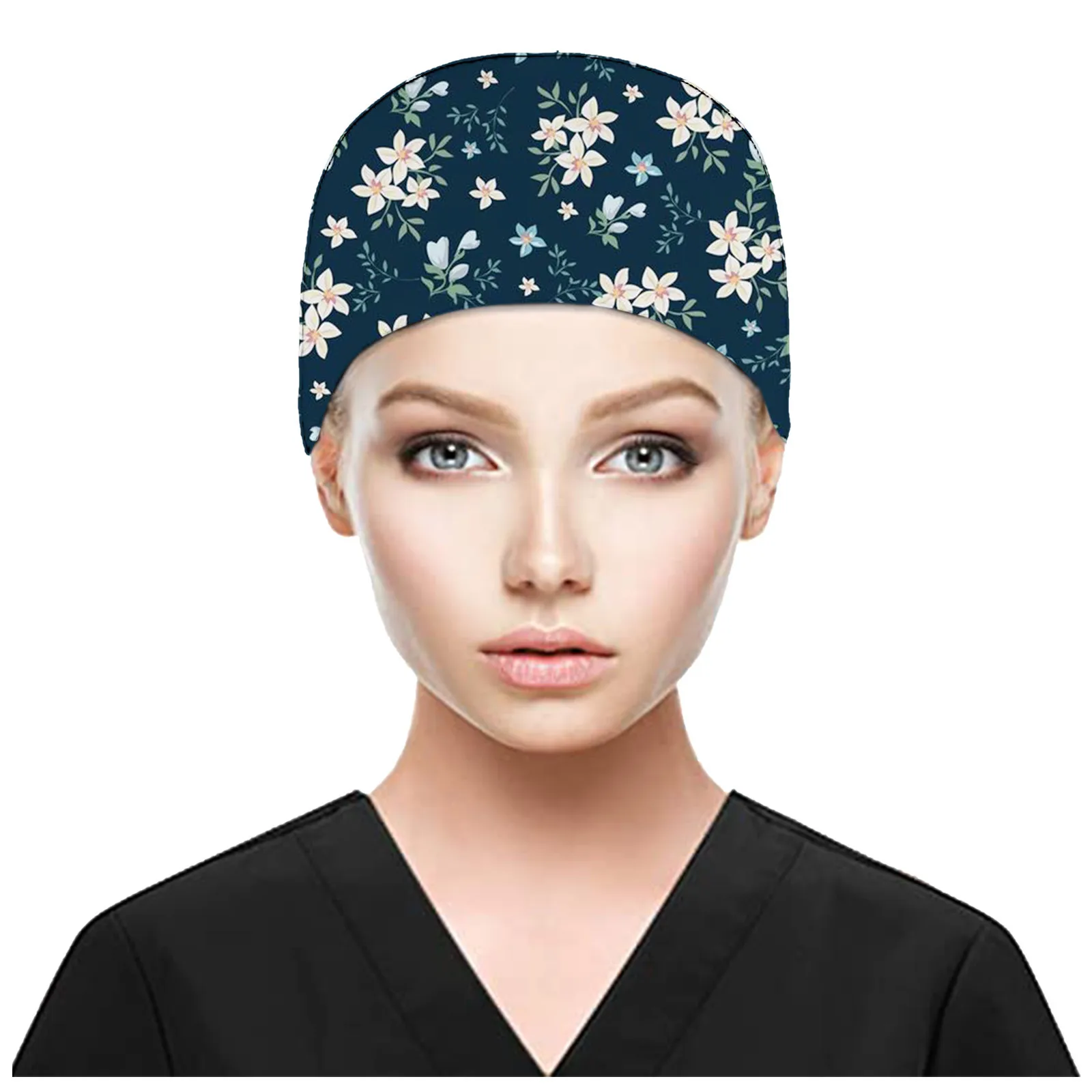 Шапка женская с принтом сердец и цветов головной убор для гостиной аптеки