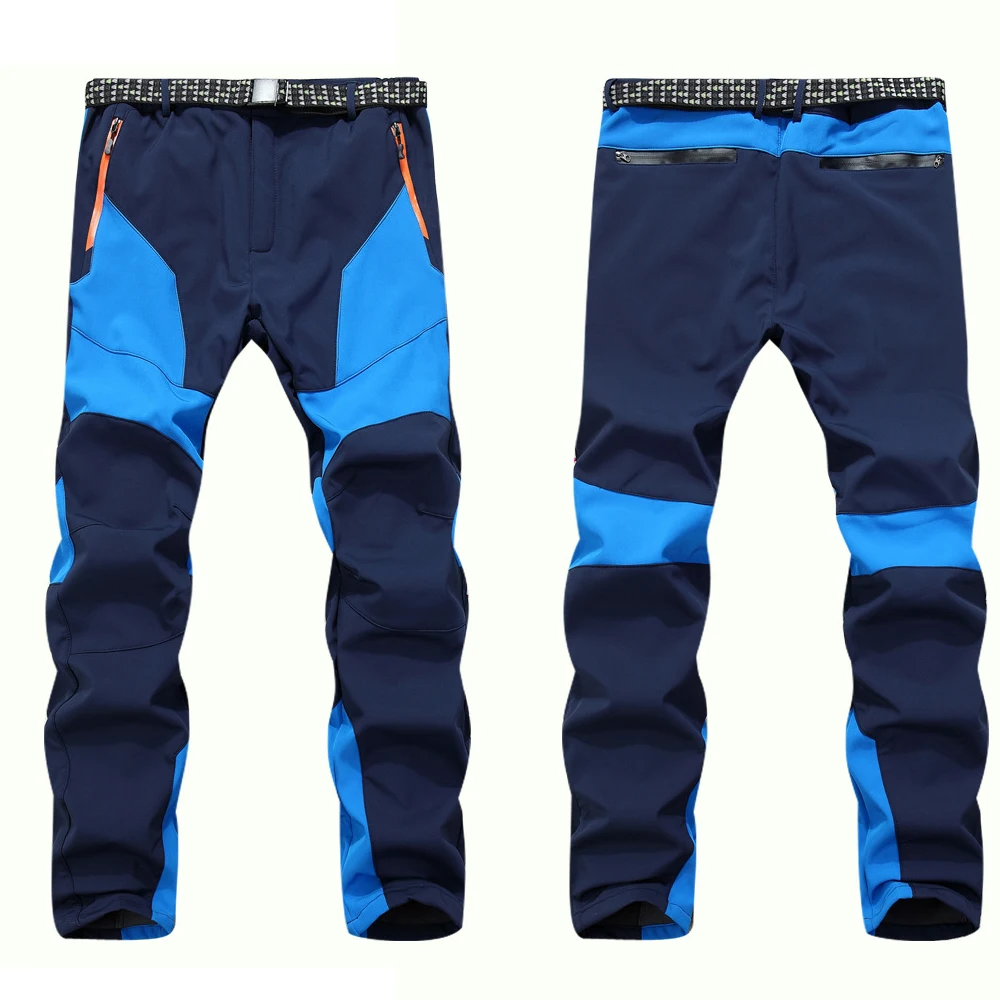 Men's Waterproof Hiking Jacket Suit Fleece Softshell Jacket and Pants Outdoor Trekking Camp Coat Set Pants Climb Skiing Trousers