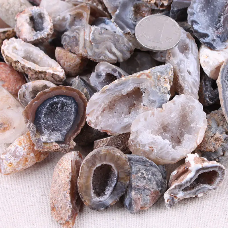 Натуральные Geodes срез камня натуральные кристаллы Halves лечебный камень для