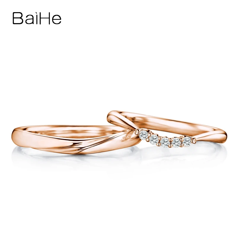 BAIHE Solid 18K White Gold H/SI Natural Diamonds Ring Man Girl Trendy Fine Jewelry Couple Valentine's Day Gift | Украшения и