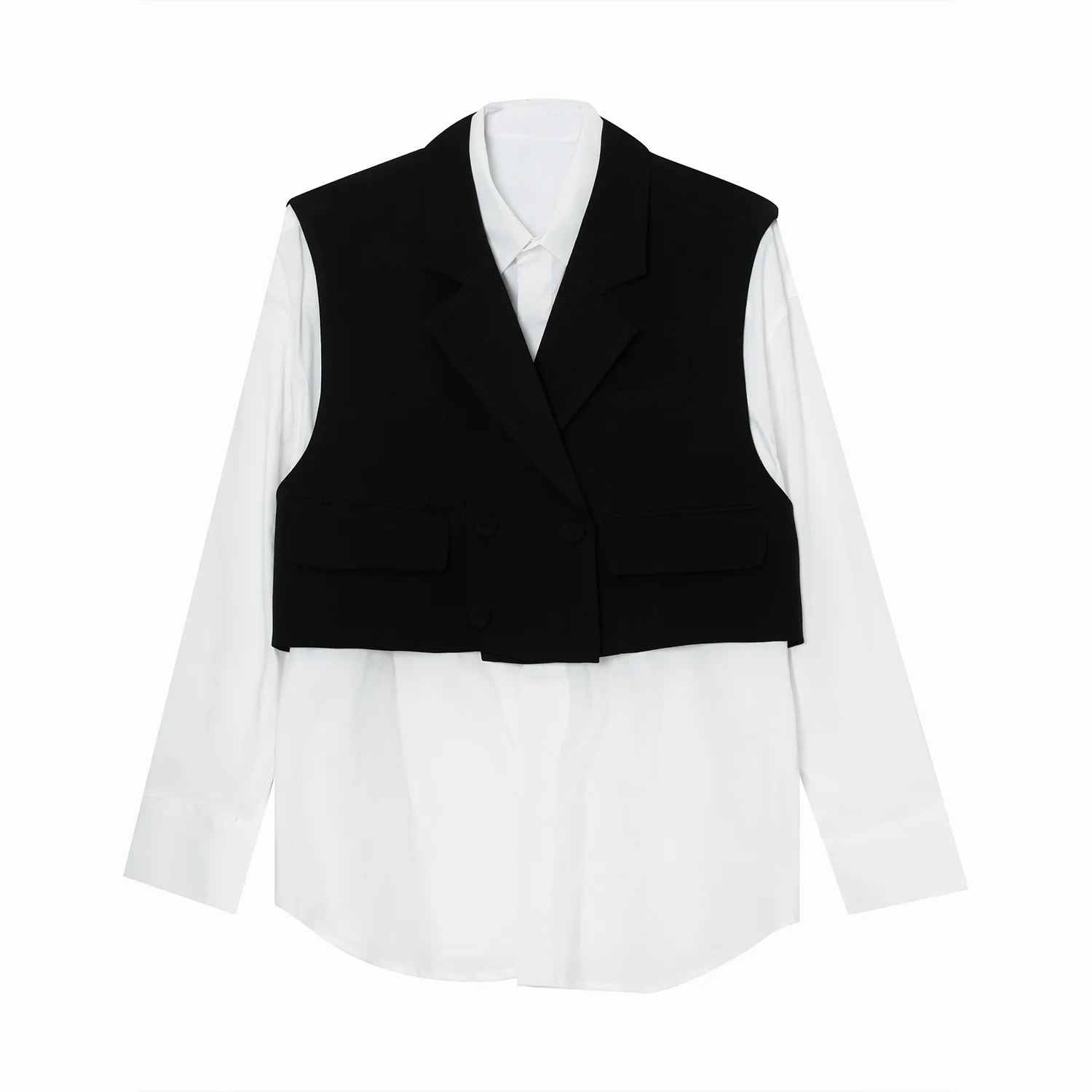 

MTL - 2021 spring new product Korean version loose design versatile ins trend fake two shirt men's clothing