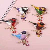 women animal bird brooch quality girls multicolor enamel pin daily wedding party jewelry accessories