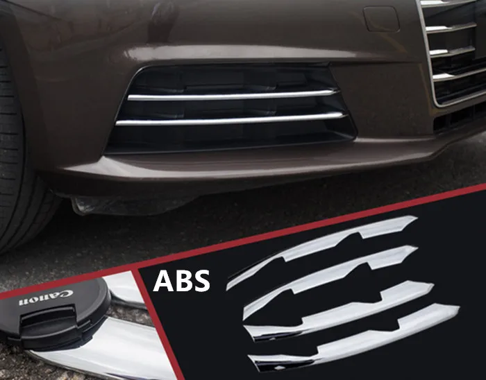 ABS plastic CNORICARC, передний бампер, средняя решетка, решетки, отделка, полоски, автомобильный стиль, внешняя модификация, аксессуары, наклейка для Audi A4-17 - Название цвета: ABS plastic