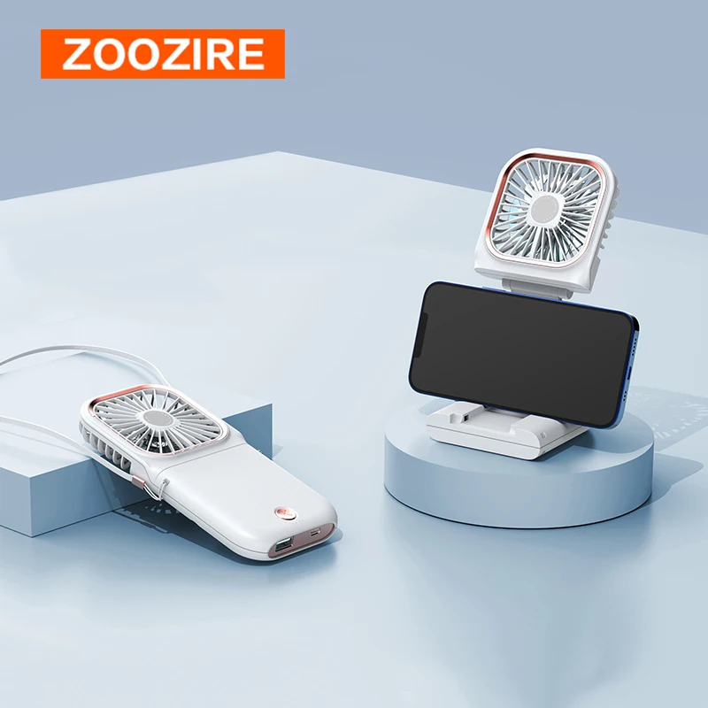 

Мини-вентиляторы на шею с зарядкой от USB, ручной регулируемый Настольный вентилятор, многофункциональный держатель для внешнего аккумулято...