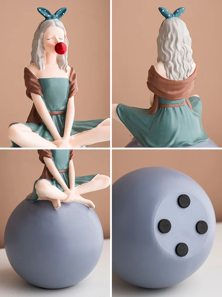 

Nordic Cute Girl Desktop Small Ornaments Creative Girls Room Bedroom and Living Room Decoration Girly Heart Wedding Gift