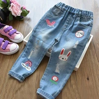 patpat 2020 new spring and summer autumn baby toddler girl adorable cartoon decor jeans for kids girl