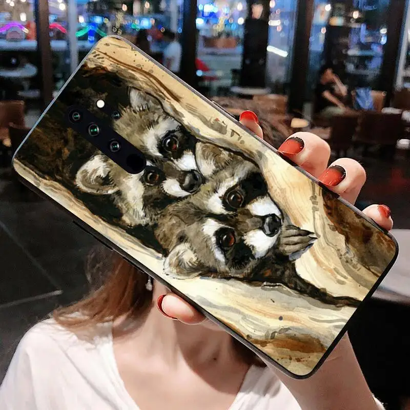 Животное енот искусство для Redmi 9A 9 8A Note 11 10 8 8T Pro Max K20 K30 K40 | Чехлы