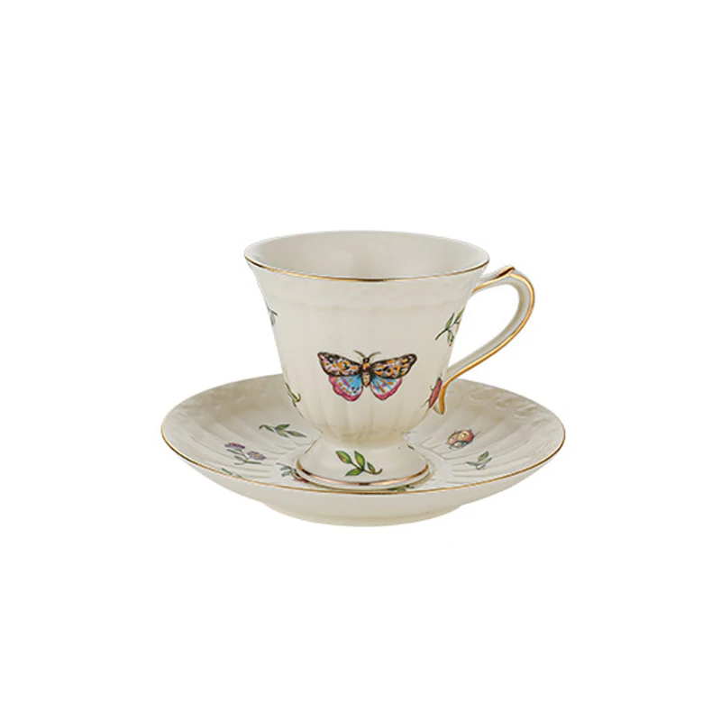 Набор посуды с изображением насекомых чайный чайник золотистым краем кофейная