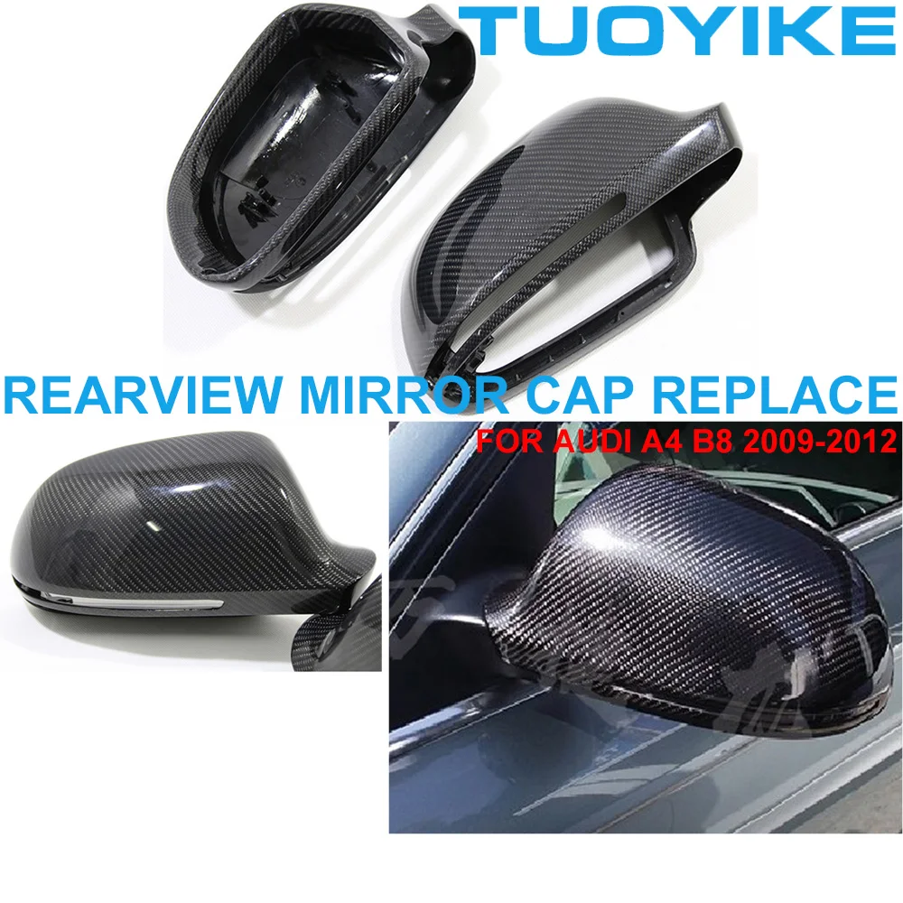 

2 шт., задние крышки из углеродного волокна для зеркала заднего вида Audi A4 B8 2009-2012