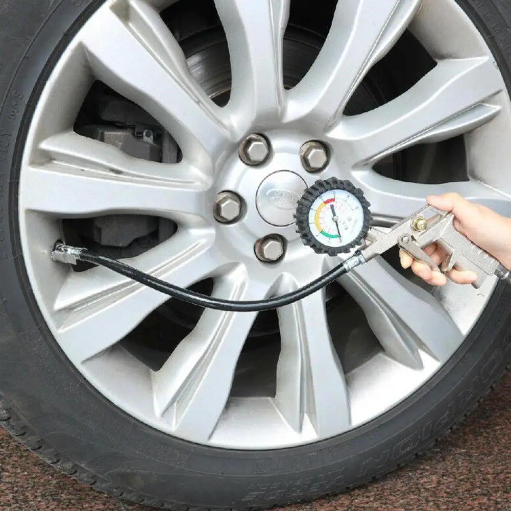 

Alloy Tires Inflator Gauge Flexible Hose Fitting Pneumatic Pressure Vehicle Air Tires Compressor Accessory Motorcycle V3P0