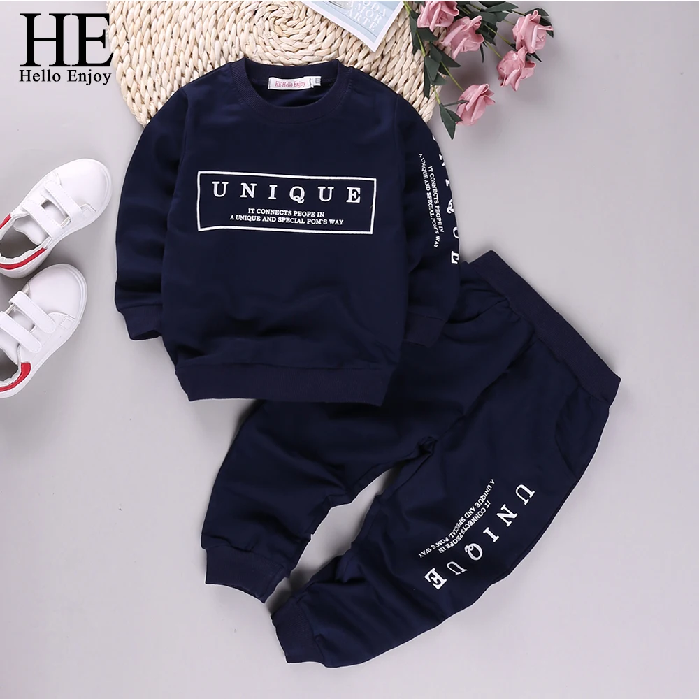 HE Hello Enjoy/комплекты одежды для мальчиков; детский спортивный костюм; детская футболка для девочек+ штаны; Спортивный костюм; Детский свитшот; повседневная одежда с героями мультфильмов
