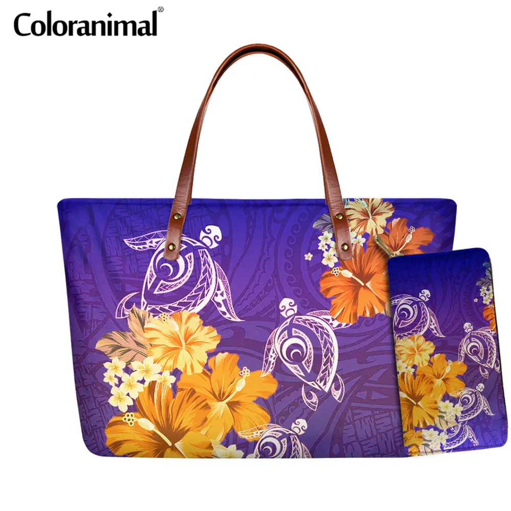 Coloranimal в этническом стиле полинезийская черепаха Плюмерия печатных Для женщин