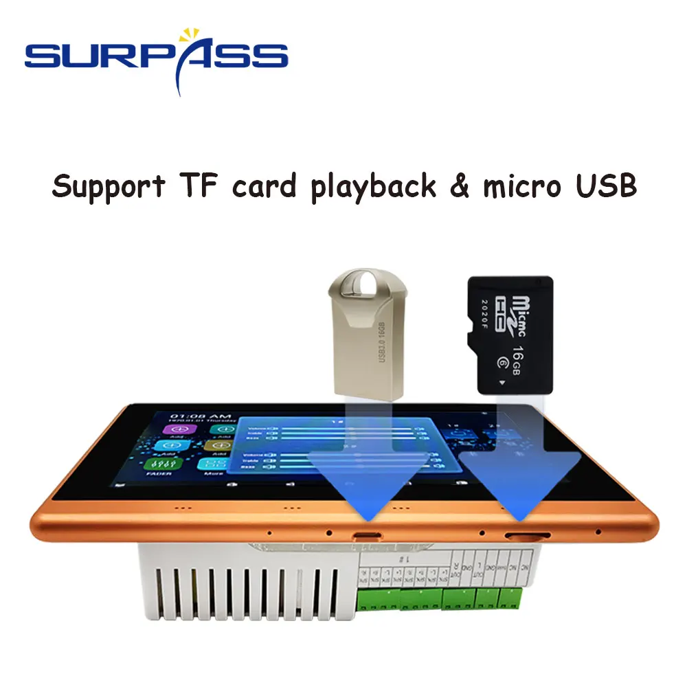 Настенный стерео усилитель с сенсорным экраном Bluetooth Wi Fi Android 5 1 звук для умного