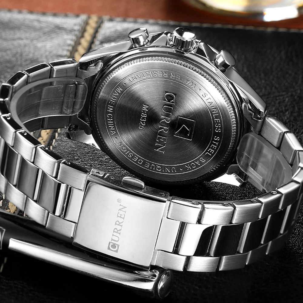 

CURREN 2019 Mens Watches Fashion Sport Watch Chronograph and Calendar Wristwatch with Stainless Steel Strap Relogio Masculino