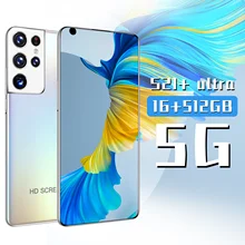 S21+ Ultra Top Quality Smart Phone 7.3 Inch Android 10.0 16GB RAM 512GB ROM Dual Sim Unlocked Mobile Phone MTK 6799 Deca Core