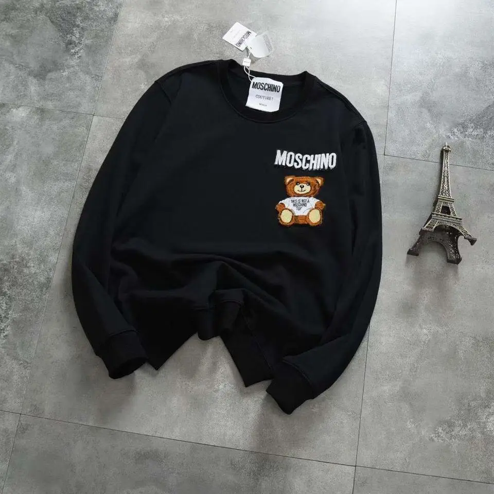 

2021 Autumn and Winter Moschino Fluffy Teddy Bear round Neck Couple Sweater Cotton Loose All-Matching Korean Style Student