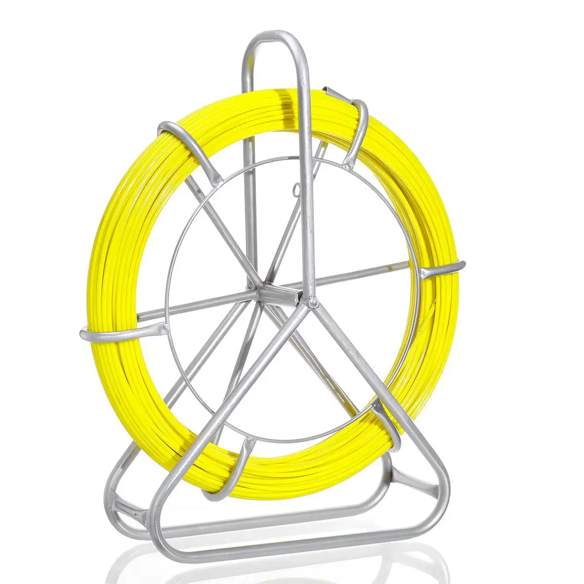 

100M Cable Puller Fish Tape Yellow Cable Fiberglass Cable Fish Tape Reel Puller Fiberglass Metal Wall Wire Conduit 6mm Diameter