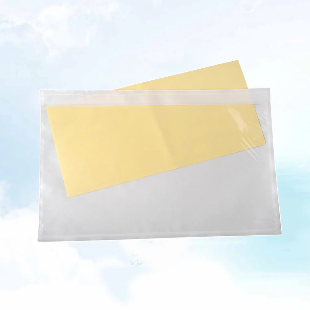 

100pcs Self-Adhesive Packing List Envelopes Transparent Packing List Pouches for Invoice Shipping Label (15x18cm)