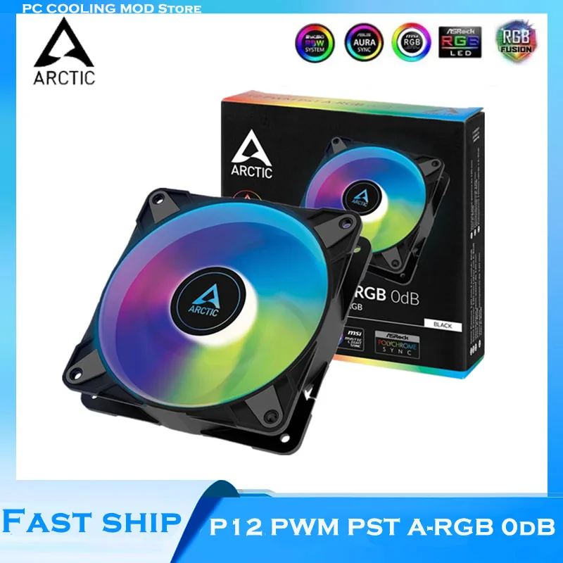 

ARCTIC P12 PWM PST A-RGB 0dB Fan,Semi-Passive A-RGB 120mm CPU Cooler Cooling PWM Fan With Digital,12cm RGB 5V 3PIN For PC Case