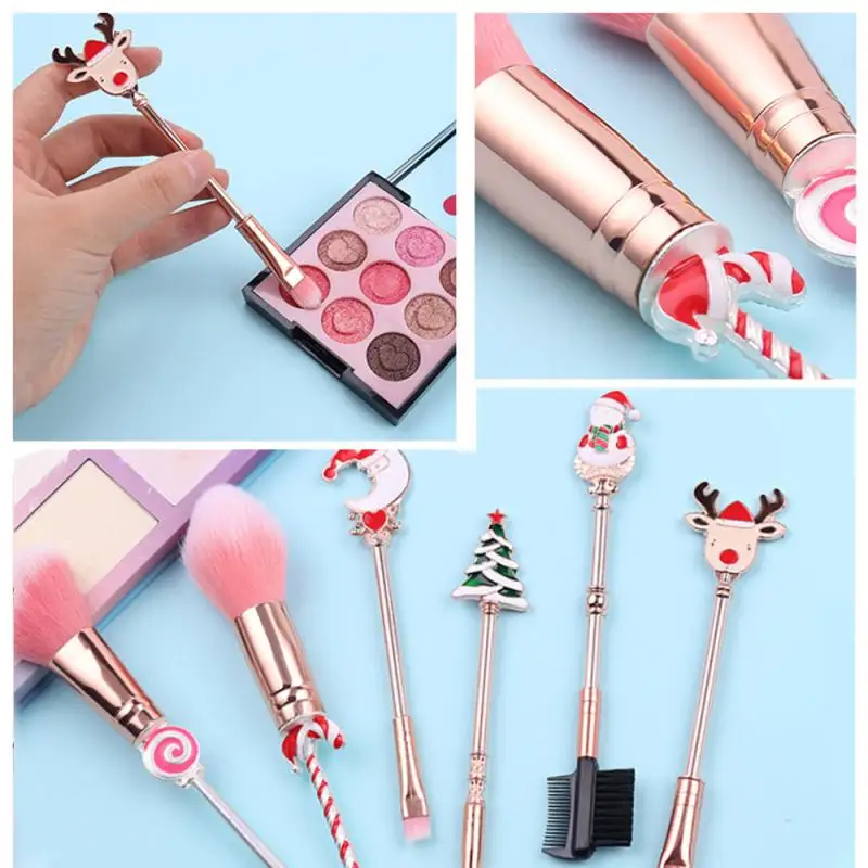 5/6 шт Рождественские серии кисти для макияжа искусственное волокно тени век