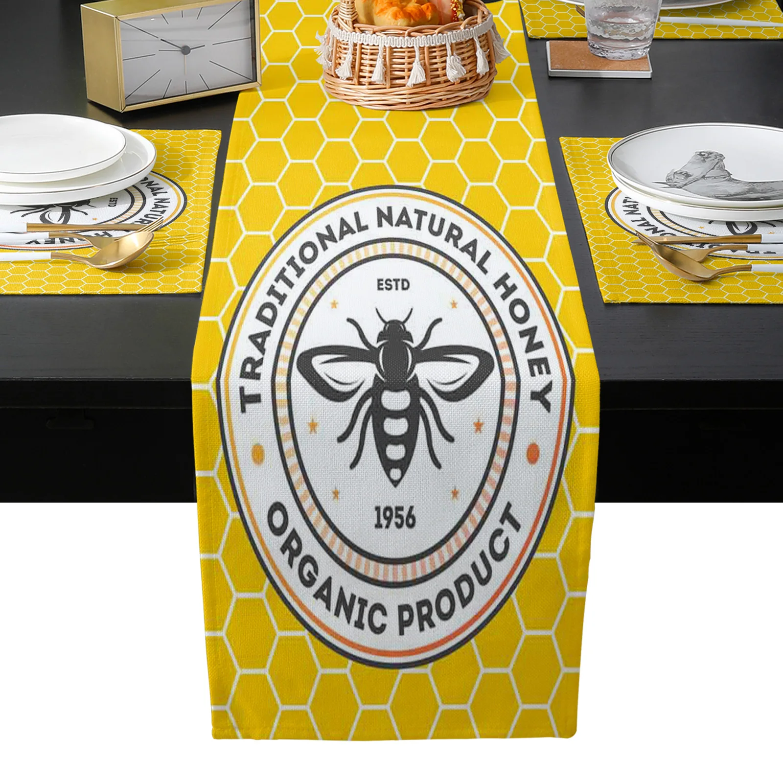 

Пчела традиционный натуральный мед органический продукт набор скатертей домашний стол украшение Настольная скатерть для обеденного стола