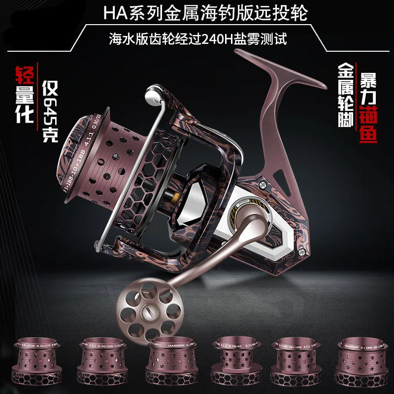 

KOFS Fishing gear sea fishing wheel HA all-metal fishing wheel spinning wheel fishing line wheel anchor fishing wheel badge reel