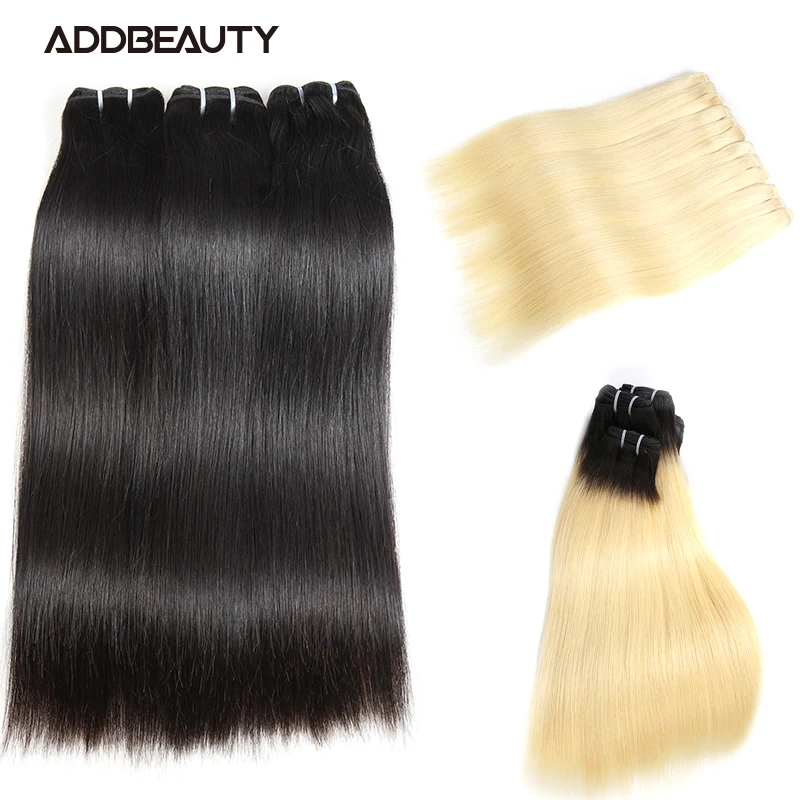 Straight One Donor Human Hair Bundle Honey Blond Raw Virgin Hair Weave Unprocessed Ombre Blond Mink Human Hair Natural Color