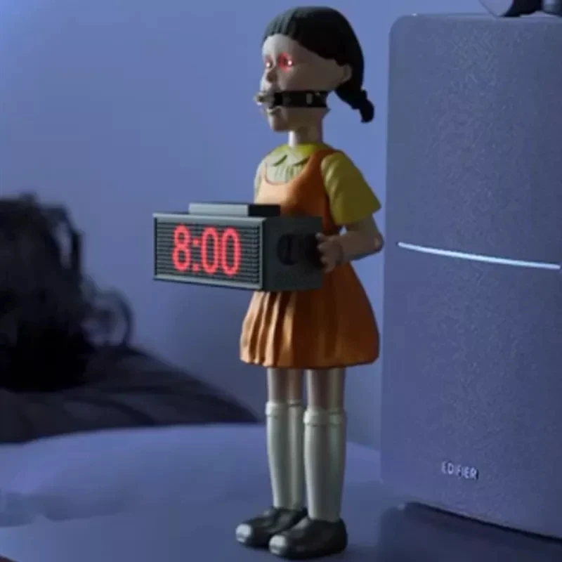 Игрушка-будильник с изображением сквидных огней мультяшная деревянная кукла
