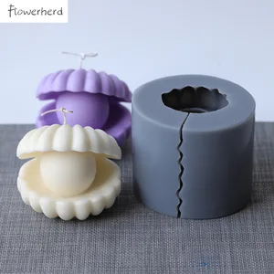 Форма для свечей сделай сам, силиконовая форма для мыла с большой жемчужиной в виде ракушки, ароматерапии, смолы, помадки