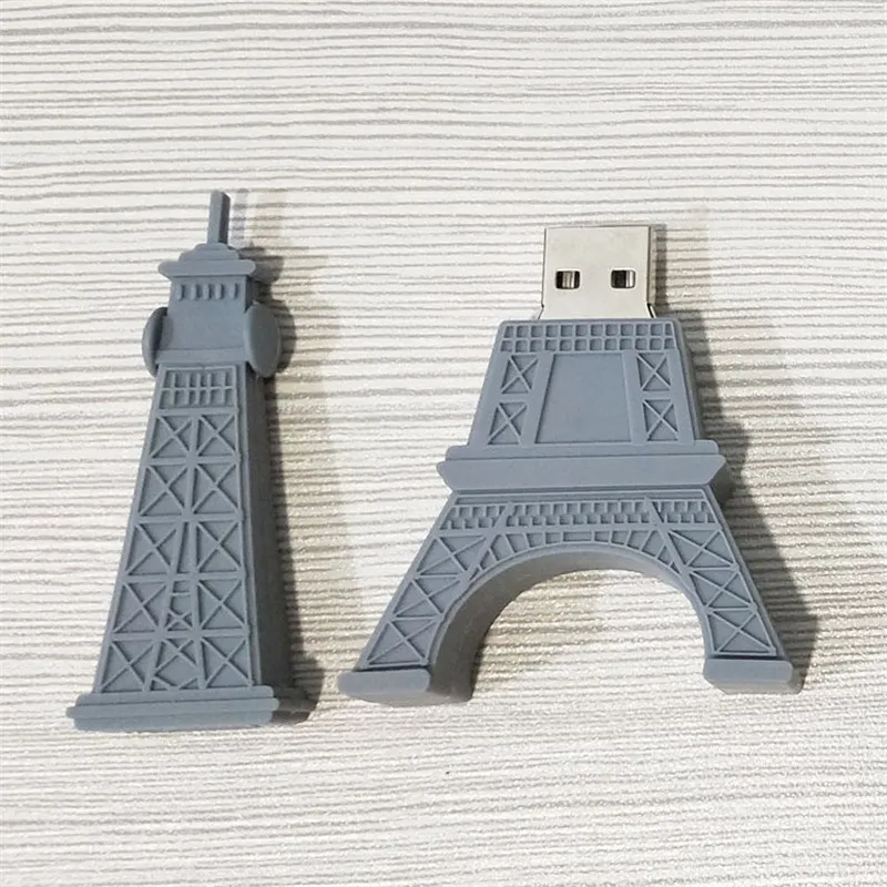 Флешка Эйфелева ручка Башня диск 64 ГБ 32 4 8 16 Usb флеш накопитель мультфильм милый U