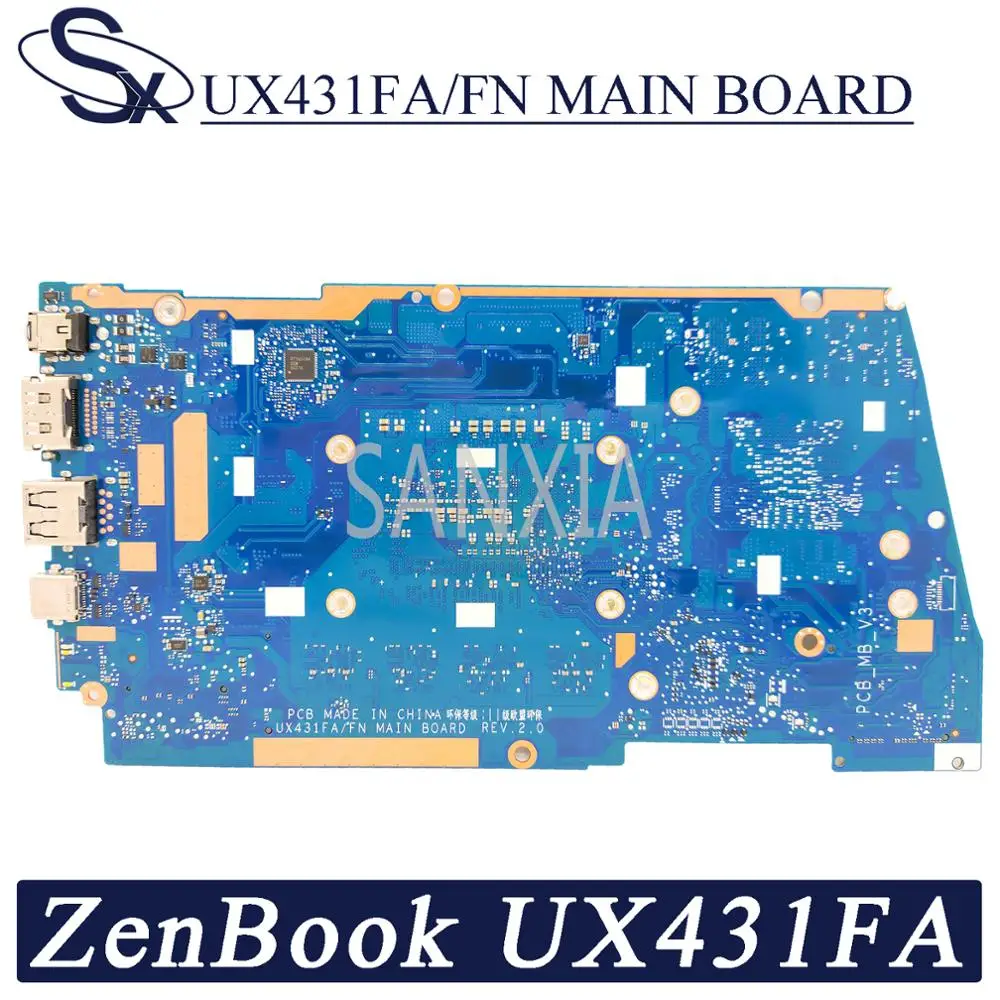 kefu ux431fafn laptop motherboard for asus zenbook 14 ux431fa ux431fn ux431f original mainboard 8gb ram i3 8145u gm free global shipping