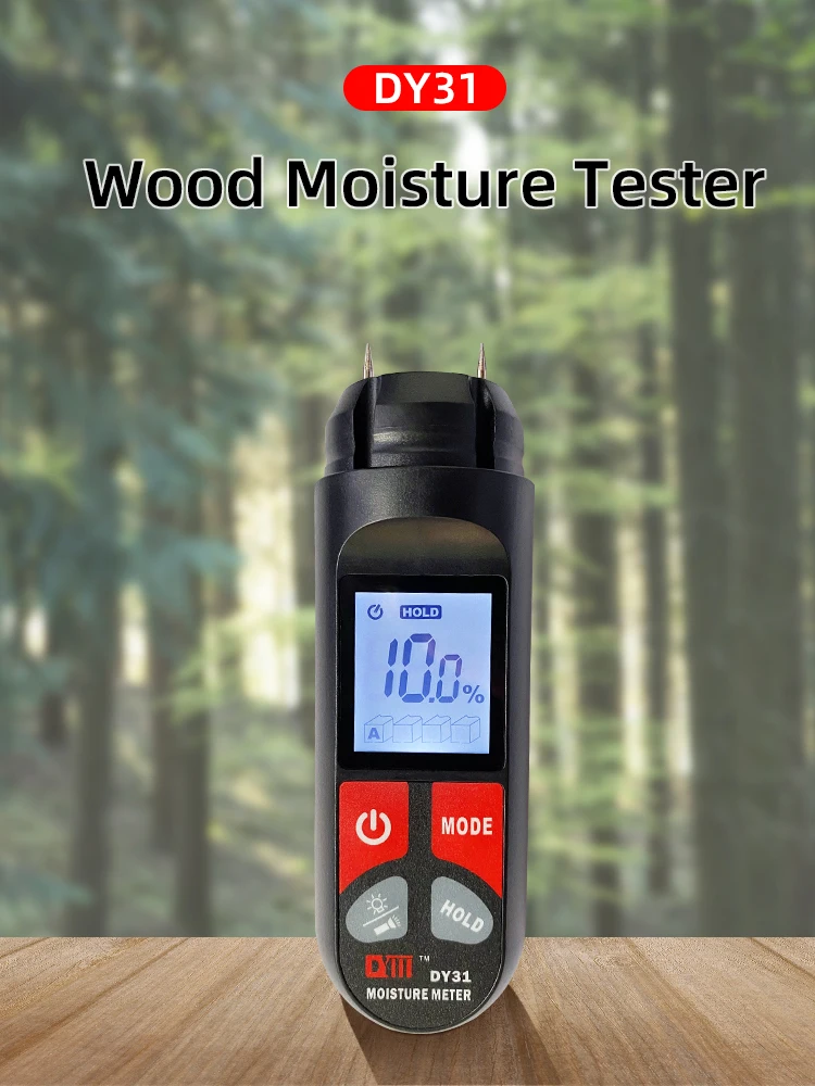 

Digital Wood Moisture Meter Hygrometer Timber Damp Detector Tree Density Digital Wood Humidity Tester DY31 with flashlight