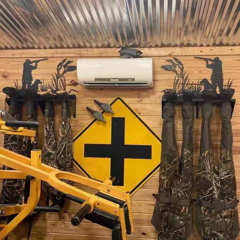 

Waders Rack Organizer Duck Hunting Silhouette Wall Mounted Metal Boot Storage Stand Keep Boots in Shape for Various Boot SASI