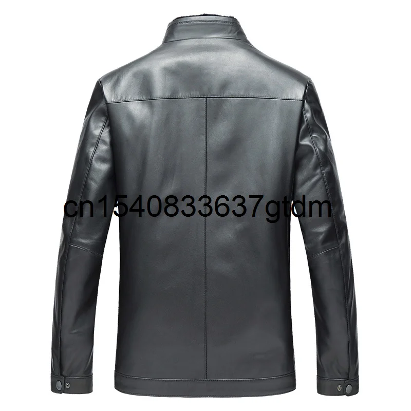 

Men's fur one leather fur fat plus large detachable wool liner collar coat