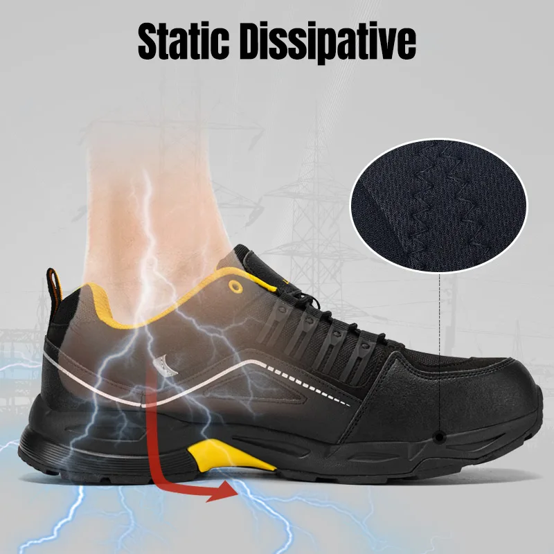 LARNMERN/Мужская Рабочая безопасная обувь со стальным носком легкая дышащая