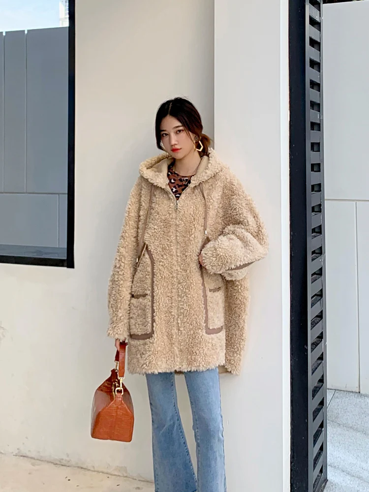 Пальто с натуральным мехом 100% шерстяная куртка осеннее зимнее пальто женская