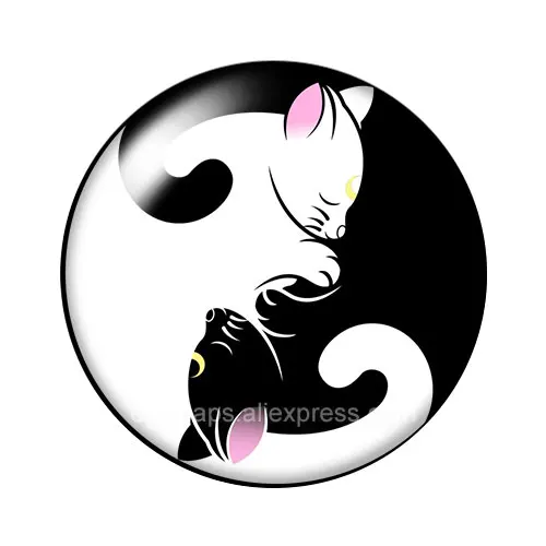 Подъемники YinYang TaichiSymboles 10 шт. Смешанные Круглые фотокабошоны 12 мм/18 мм/20 мм/25 мм