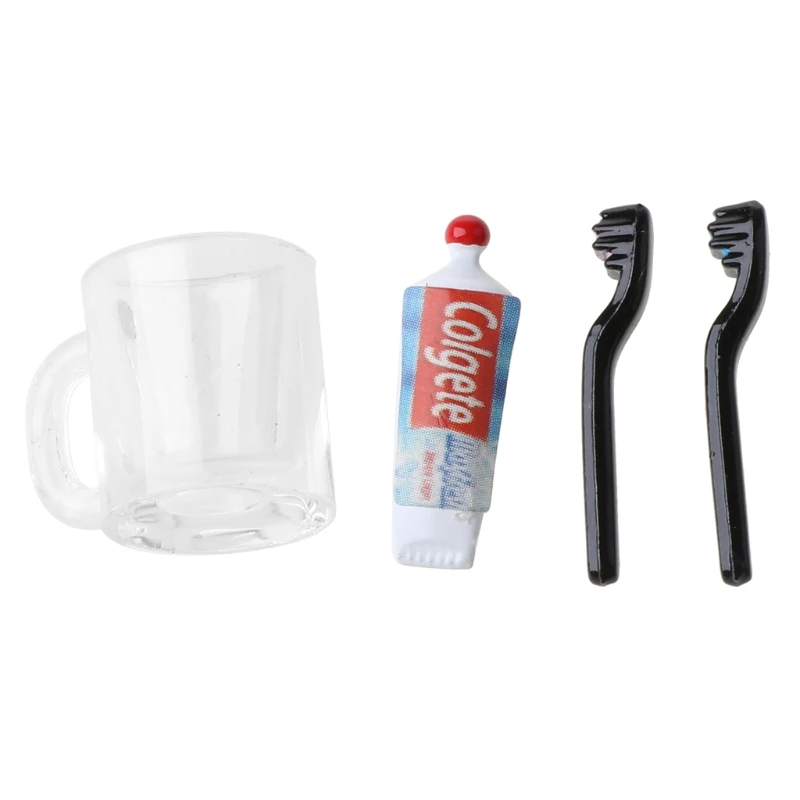 

1:12 Cute Dollhouse Miniature Mini Cup Toothpaste Toothbrush P15C