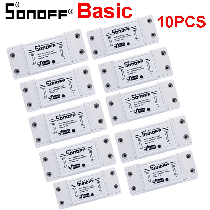 Itead Sonoff Basic R2 Wifi DIY умный беспроводной пульт дистанционного управления Domotica Licht модуль контроллера Werk met Alexa Google Home eWeLink