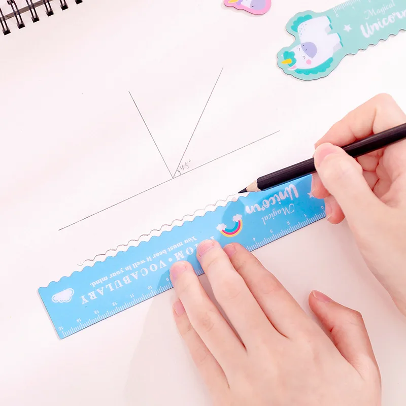 Милые Креативные принадлежности Kawaii для учеников начальной школы мультяшная Милая 15 см линейка может быть согнута мягкая линейка волнистая линейка Лидер продаж