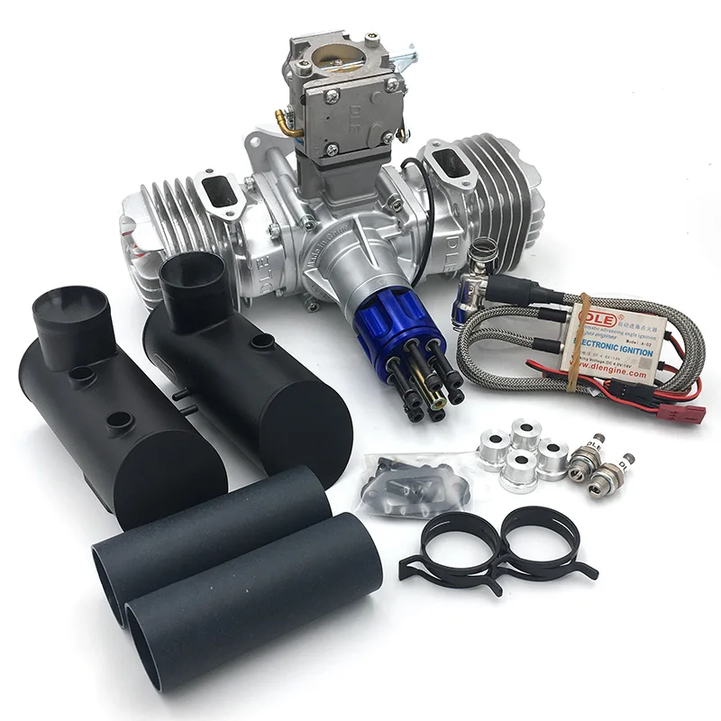 DLE130 RC модель бензиновый двигатель 130CC двухцилиндровый двухтактный ручной запуск