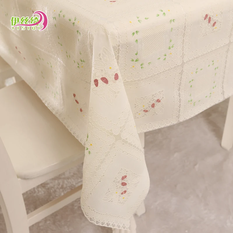 Прямоугольная настольная скатерть из ПВХ в пасторальном стиле пластиковая с