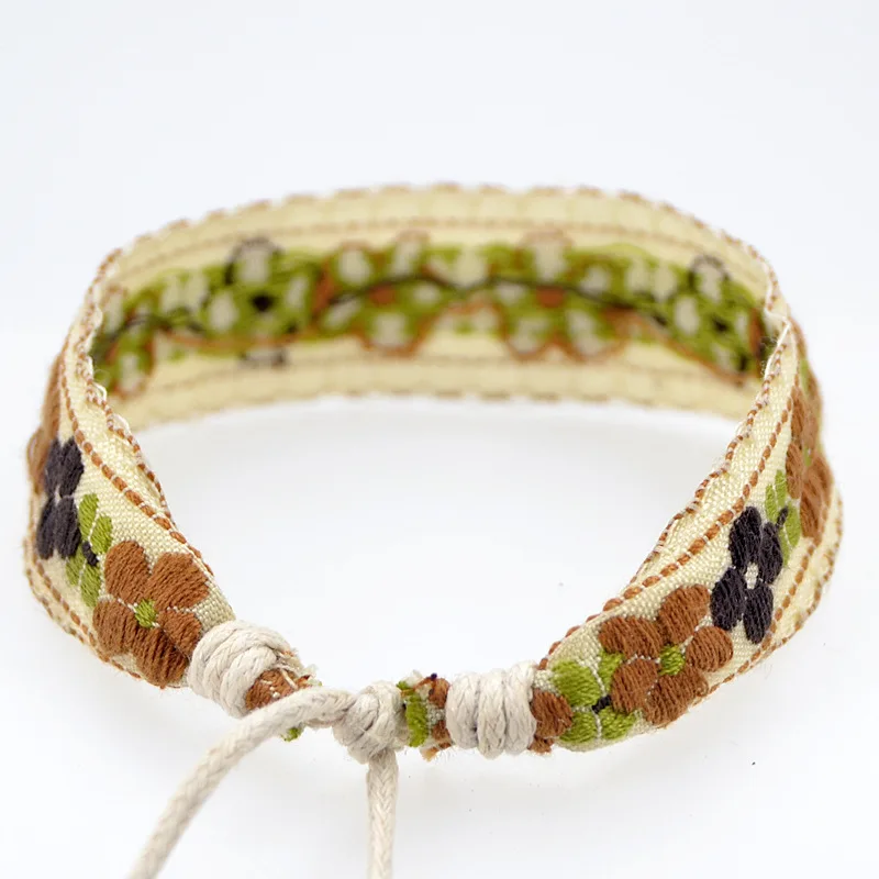 ABL126(1) простой плетеный браслет в этническом стиле с цветами для женщин и мужчин