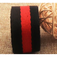 1 cotton webbing black red striped soft belt webbing key fob webbing lanyard bag purse webbing leash tote handles 25mm