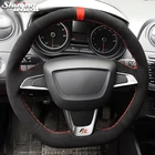 Оплетка рулевого колеса из блестящей черной замши ручной работы для Seat Ibiza 6J CUPRA 2012-2015 Mii FR 2013-2020