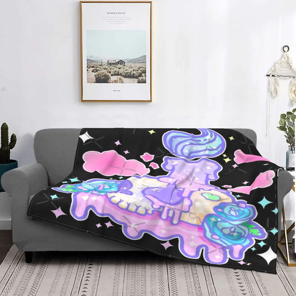 

Manta de calavera de Halloween, colcha a cuadros para cama, sofá cama, manta térmica, textil de lujo para el hogar, 16 unidades