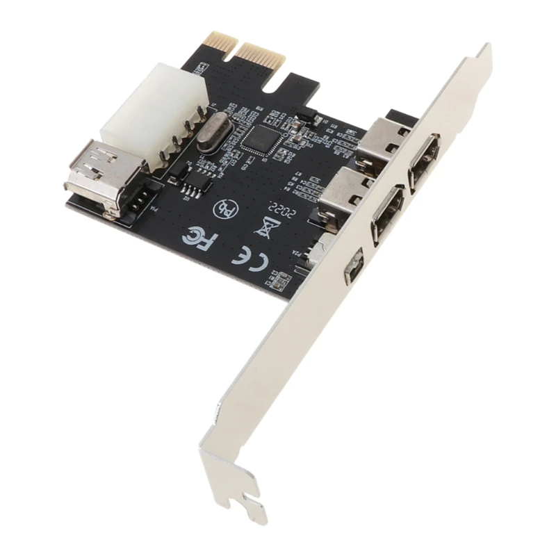 PCI-E 1X IEEE 1394A 4 порта (3 + 1) Firewire Card Adapter 6-4-контактный кабель для настольного ПК W8ED -
