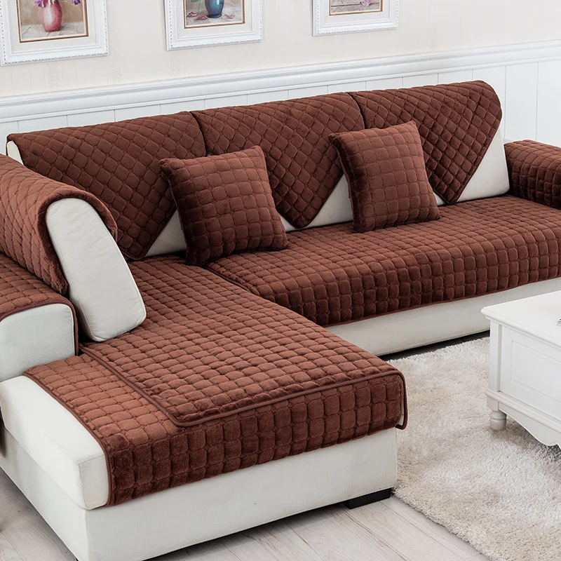 

Winter Living Room Sofa Cover Plush Couch Cover Nordic Sofa Cushion Four Seasons Sofa Towel L-shaped Need2 Sofa Protective Case