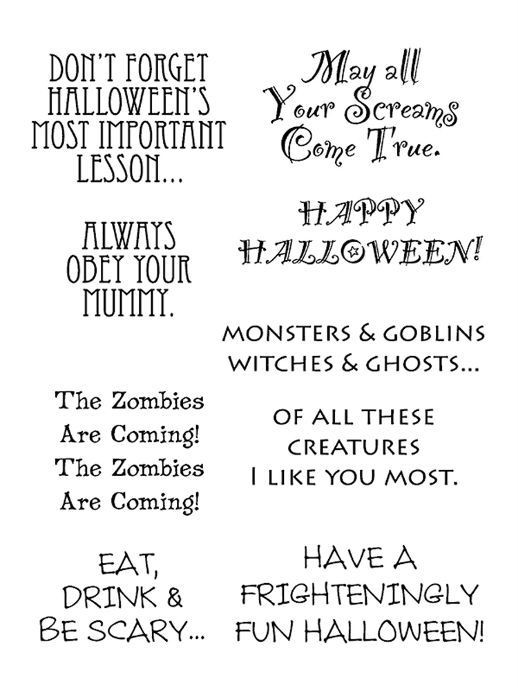 Прозрачный силиконовый штамп FXL для Хэллоуина/печать скрапбукинга своими